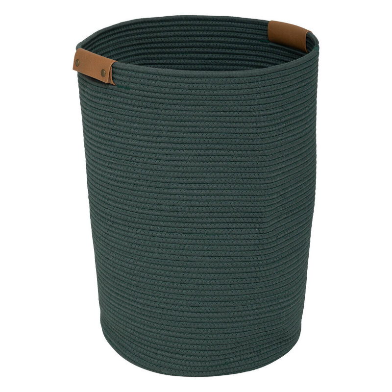 5five Simply Smart Koš na prádlo z bavlny DUO, 80 l, Ø 44 cm zelená