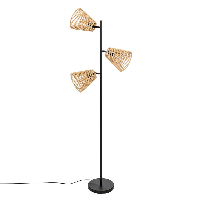 Atmosphera Stojací lampa boho GIADA, 3 otočné stínidla, 150 cm hnědá