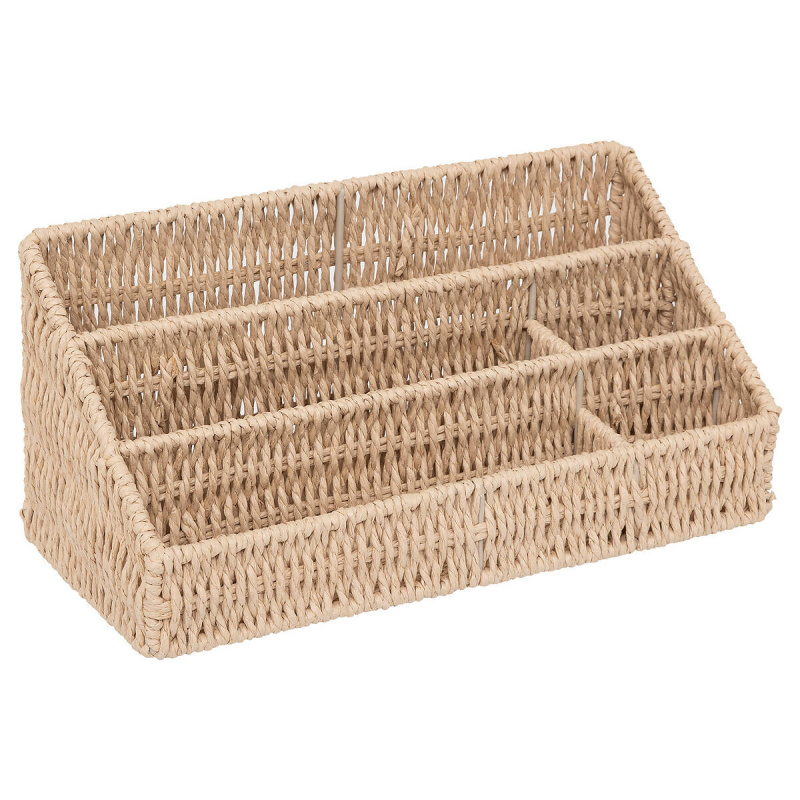 5five Simply Smart Organizér na psací stůl z pleteniny KORD, 33 x 14,5 x 15,3 cm hnědá