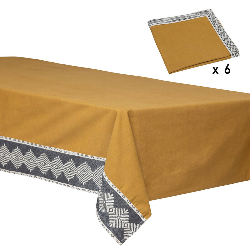 Atmosphera Bavlněný ubrus na obdélníkový stůl 150 x 250 cm DREAMS s 6 ubrousky oranžová