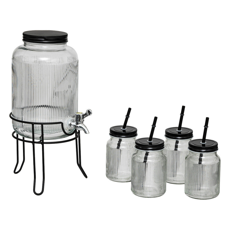 Secret de Gourmet Dávkovač nápojů 4 l + 4 sklenice 450 ml černá