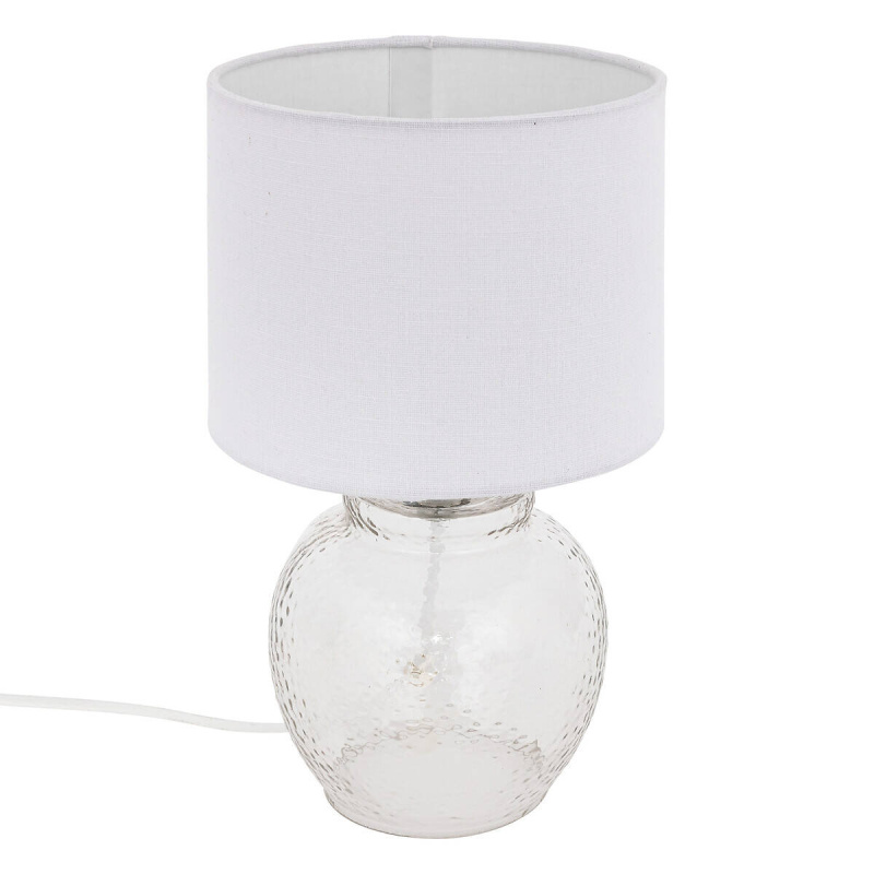 Atmosphera Stolní lampa se skleněnou základnou TEVE, 30 cm bílá