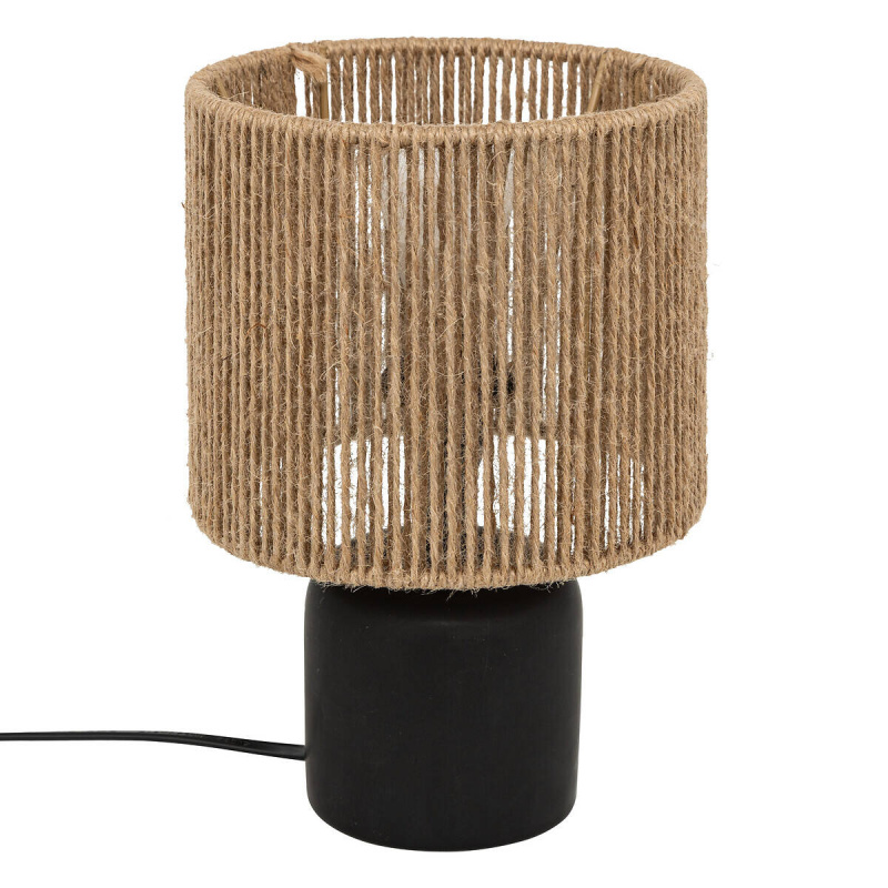 Atmosphera Keramická stolní lampa KOBY s pleteným stínidlem, 24 cm hnědá
