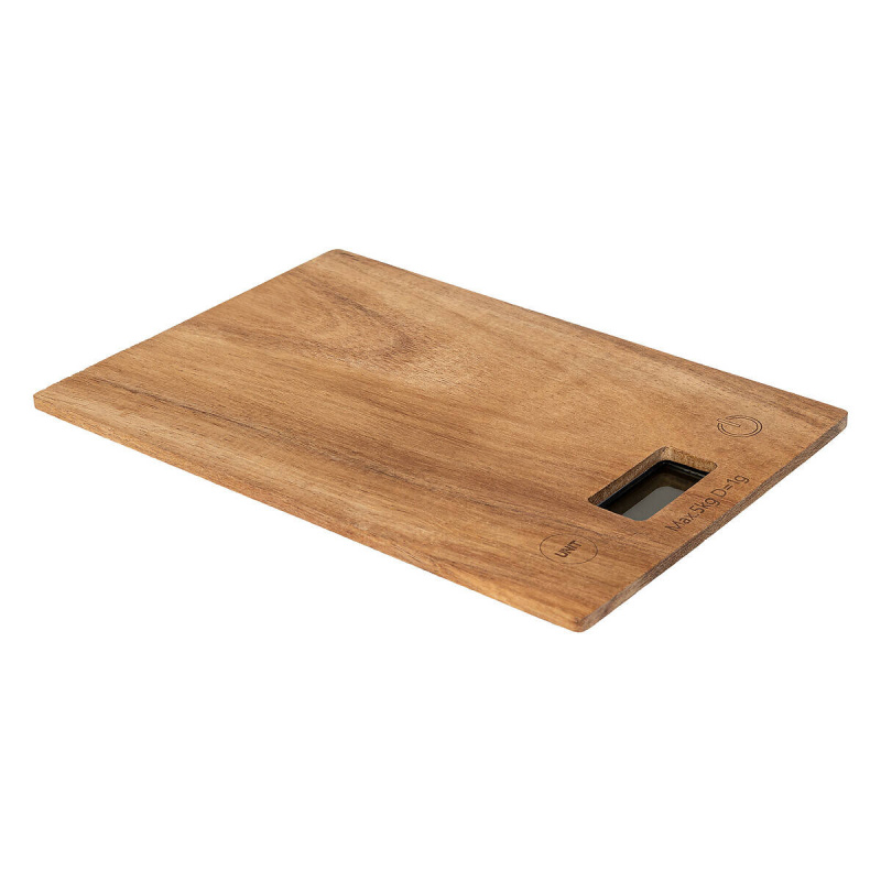 5five Simply Smart Elektronická kuchyňská váha s akáciovým dřevem HARMONY, 21,5 x 15 x 2 cm hnědá