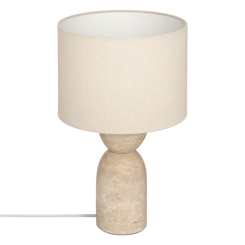 Atmosphera Stolní lampa s travertinovým podstavcem ERIN, Ø 28 x 47,5 cm béžová