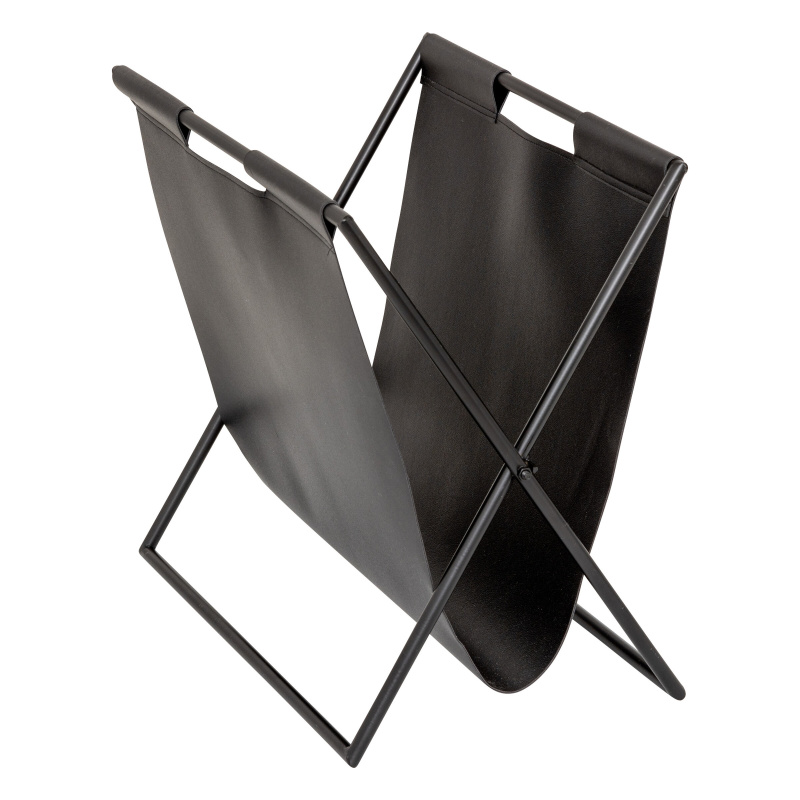 Atmosphera Stojan na noviny TWISTED LIME 37 x 22 x 35 cm z ekokůže černá