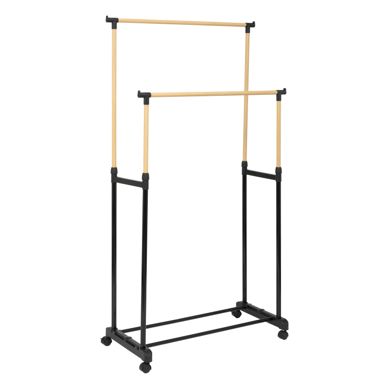 5five Simply Smart Dvojitý věšák na oblečení WOODY, 86 x 42 x 165 cm černá