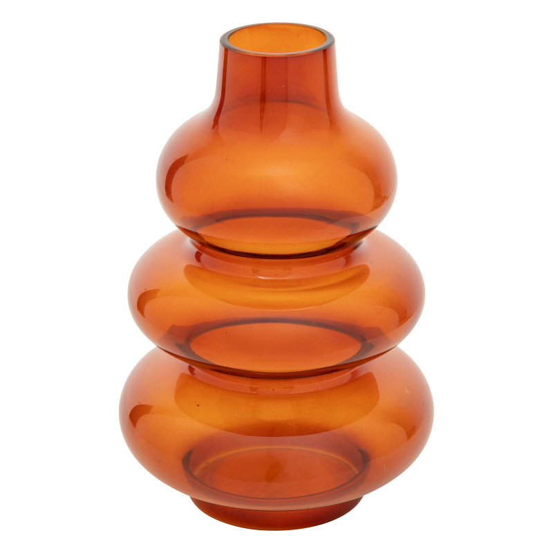 Atmosphera Jantarová skleněná váza CLOTHILDE, výška 22 cm oranžová