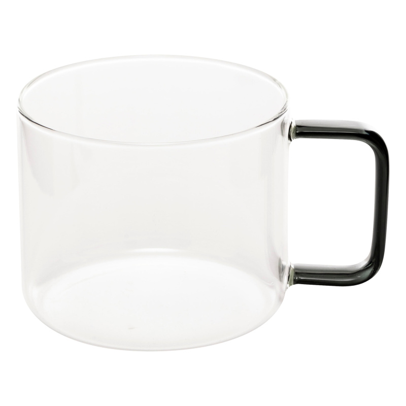 Secret de Gourmet Skleněný hrnek s barevným uchem, 500 ml transparentní