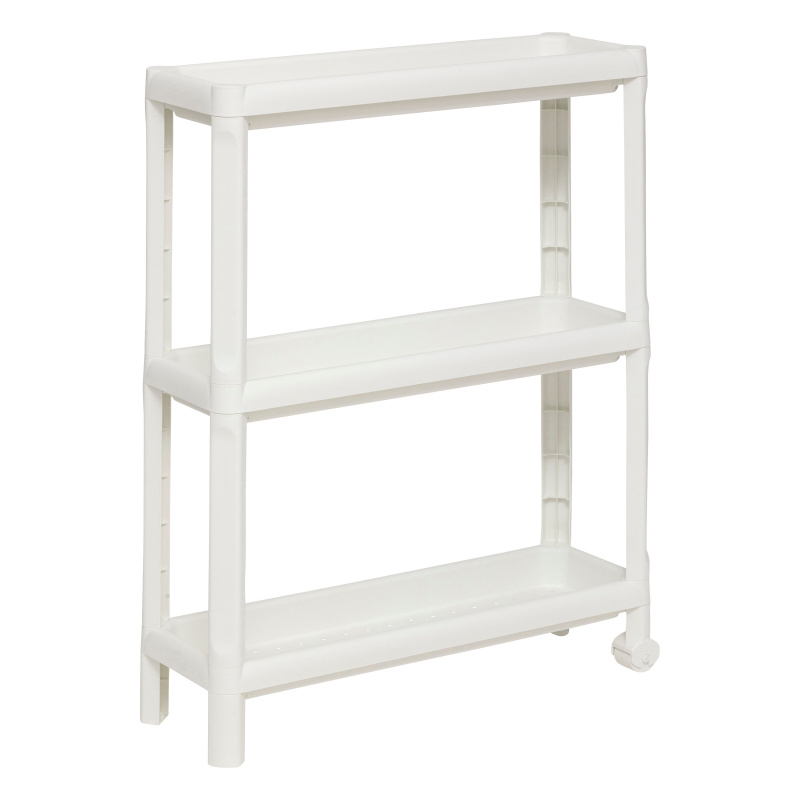 5five Simply Smart Úzký koupelnový regál NIV z plastu, 3 úrovně, 52 x 17 x 70,5 cm bílý