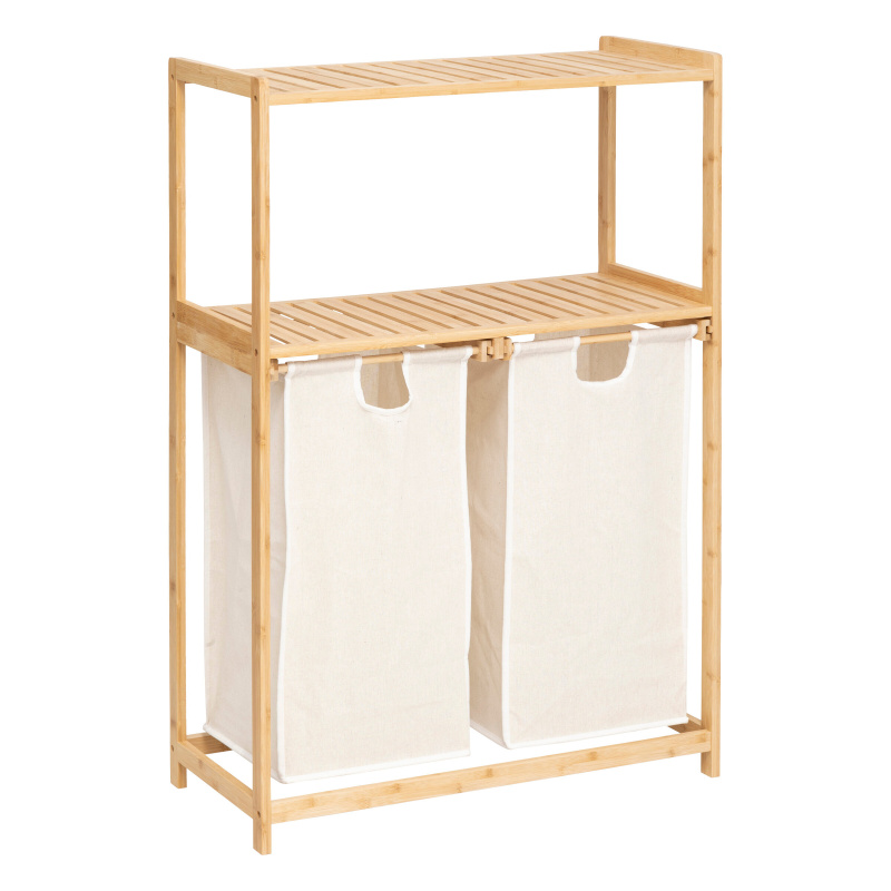 5five Simply Smart Bambusový regál s košem na prádlo TIDY BOX, 72 x 33 x 109 cm béžová