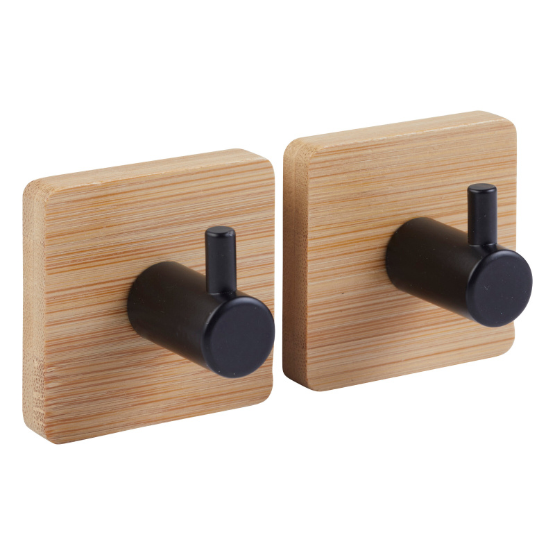 5five Simply Smart Sada 2 samolepicích háčků STIKY, 2 háčky, 4,5 x 4,5 cm černá
