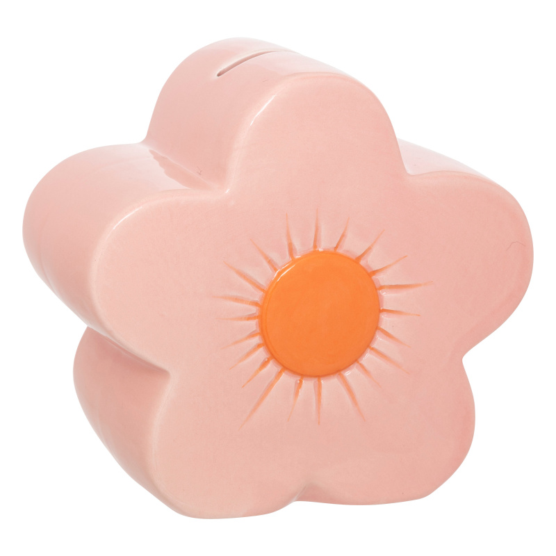 Atmosphera for kids Keramická pokladnička květ FLOWER růžový