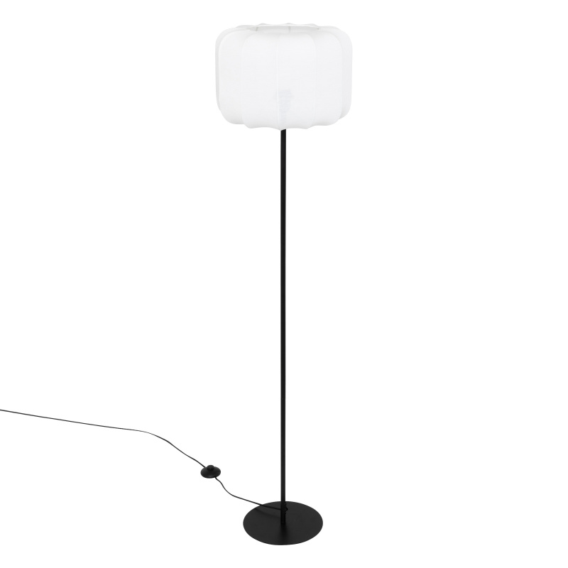 Atmosphera Stojací lampa TOBIE s bavlněným stínidlem, Ø 37 × 150 cm černá