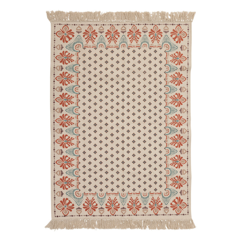 Atmosphera Bavlněný koberec s třásněmi IKAT, 120 × 170 cm béžová