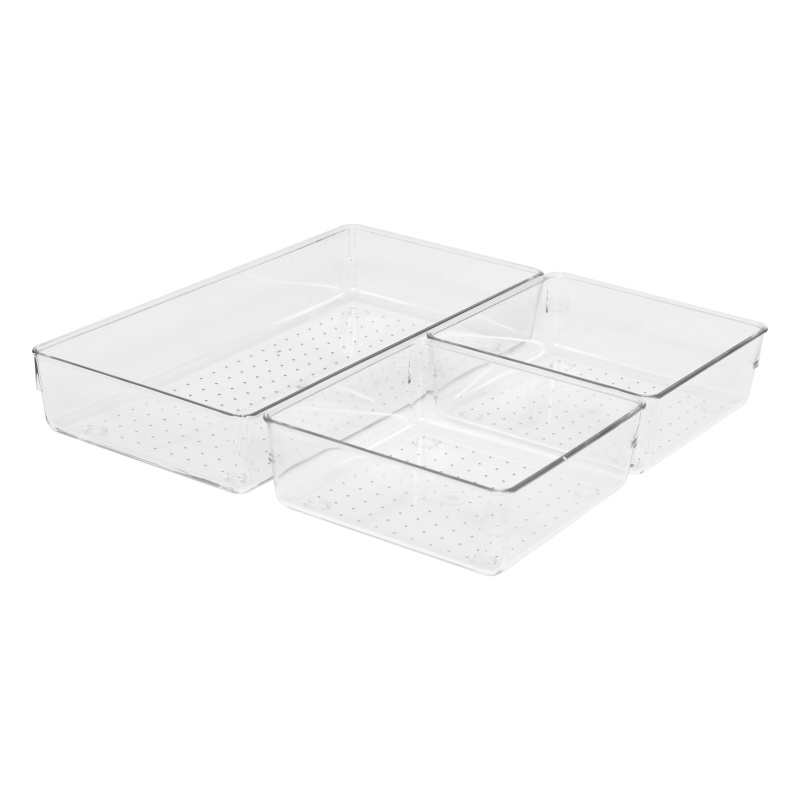 5five Simply Smart Sada 3 organizérů do kuchyňské zásuvky PET transparentní
