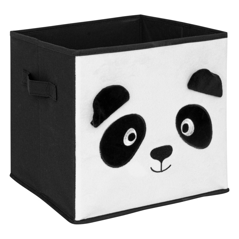 Atmosphera for kids Box na hračky s pandou STAY, 29 x 29 cm černá