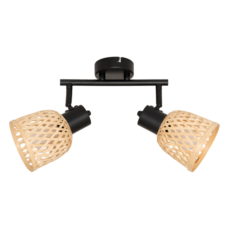 Atmosphera Stropní lampy LIO 2 stínidla z pleteného bambusu, 2 x Ø 17 cm hnědý