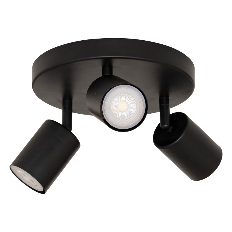 Atmosphera Stropní lampy VICO, kovové stínidla, 3 bodové, černé černá