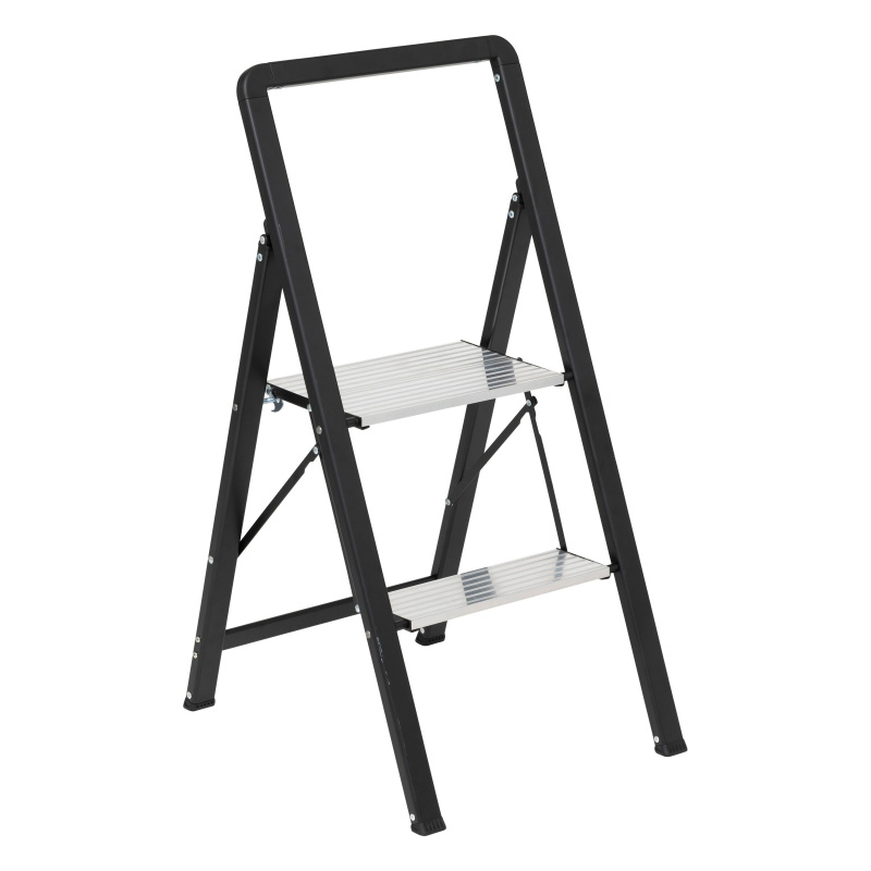 5five Simply Smart Hliníkový žebřík 2stupňový EASY, výška 83 cm černá