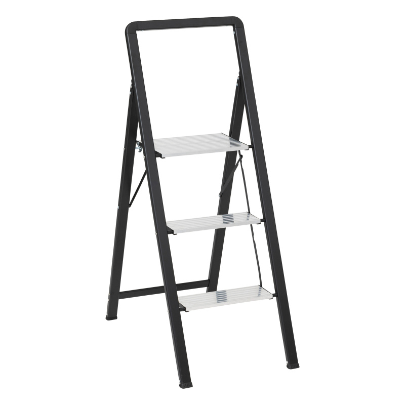 5five Simply Smart Hliníkový žebřík 3stupňový EASY, výška 105 cm černá