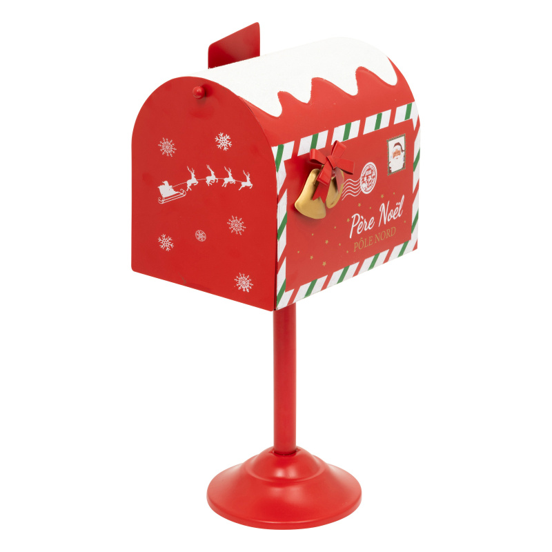 Atmosphera Kovová schránka na dopisy Ježíškovi, na sloupku, 32 cm, červený červený