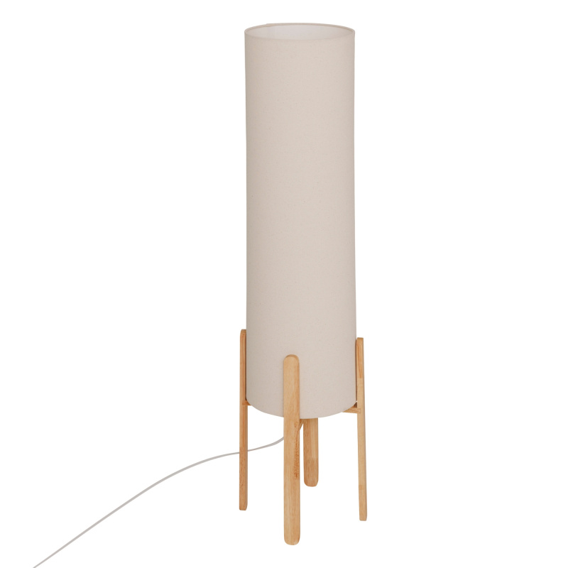Atmosphera Stojací lampa textilní stínidlo RAFA dřevěné nohy, Ø 24 x 107 cm béžová