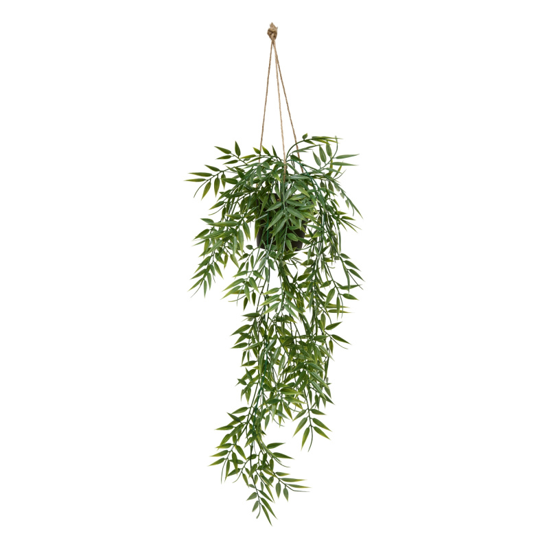 Atmosphera Závěsný bambus v květináči LIORA, 67 cm zelený