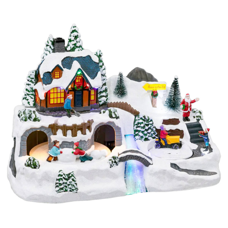 Fééric Lights and Christmas Vánoční vesnička, Vánoční scéna s traktorem vícebarevná
