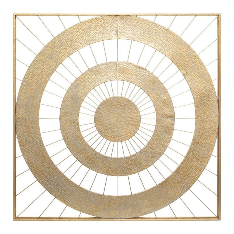 Atmosphera Kovová nástěnná dekorace LOUISE, 90 x 90 cm zlatý