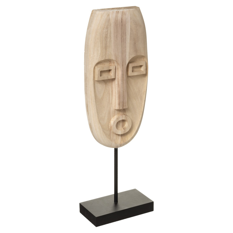 Atmosphera Dřevěná maska ​​SAFARI, etnický motiv, přírodní hnědá, výška 46,5 cm hnědý