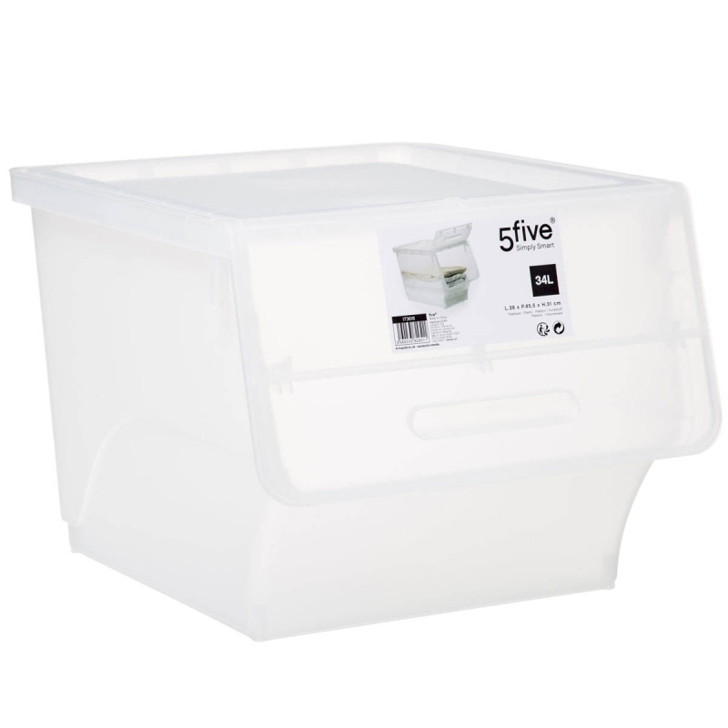 5five Simply Smart Úložný box na oblečení, 34 L, bílý bílá