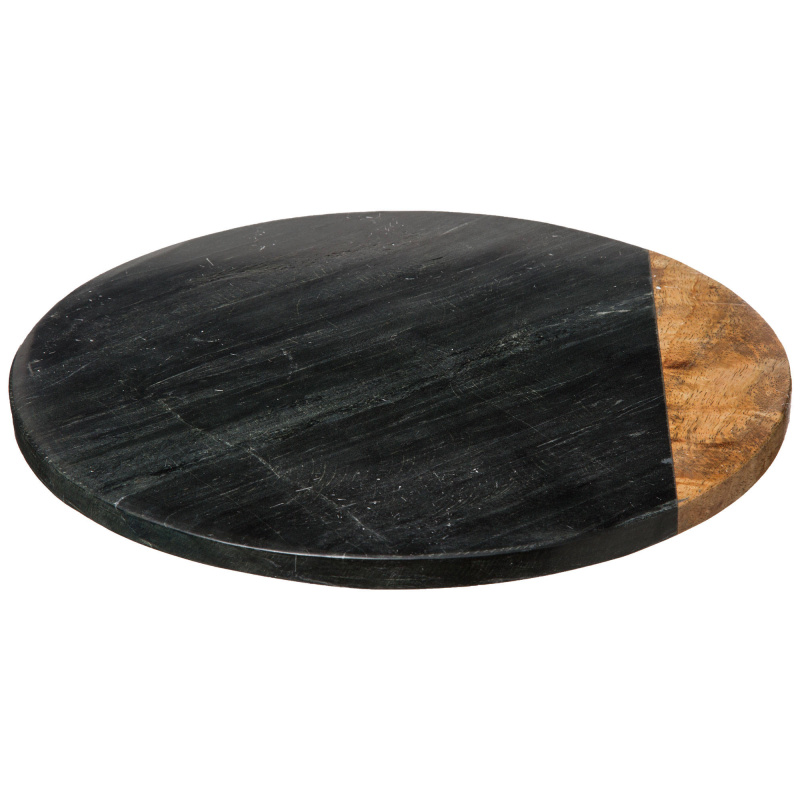 Secret de Gourmet Otočný podnos GEOM HYGGE, O 30 cm, mramor, černý černá