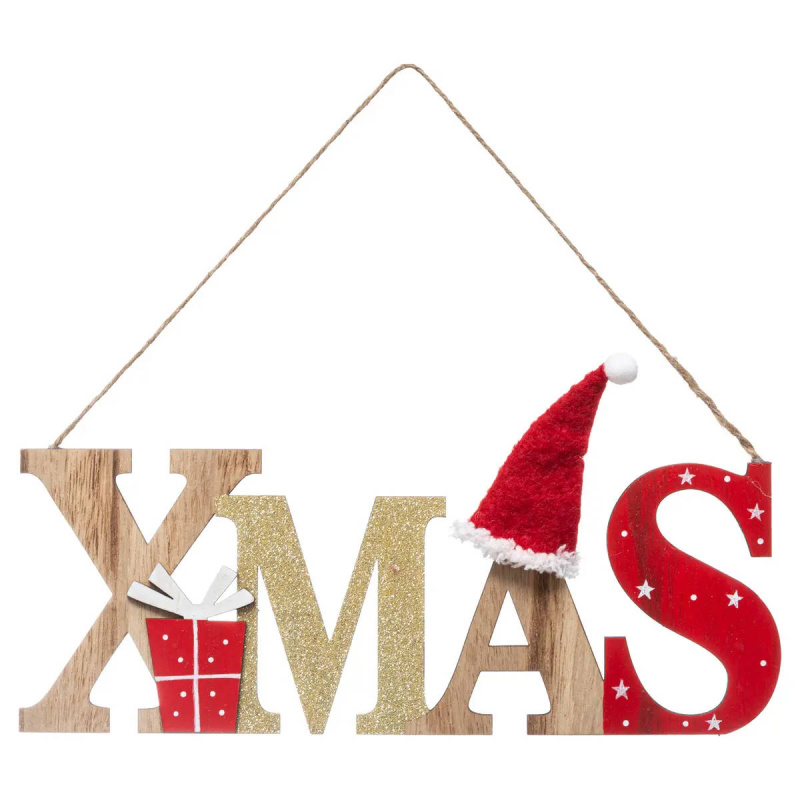 Atmosphera Vánoční nápis XMAS, závěsná dekorace vícebarevná