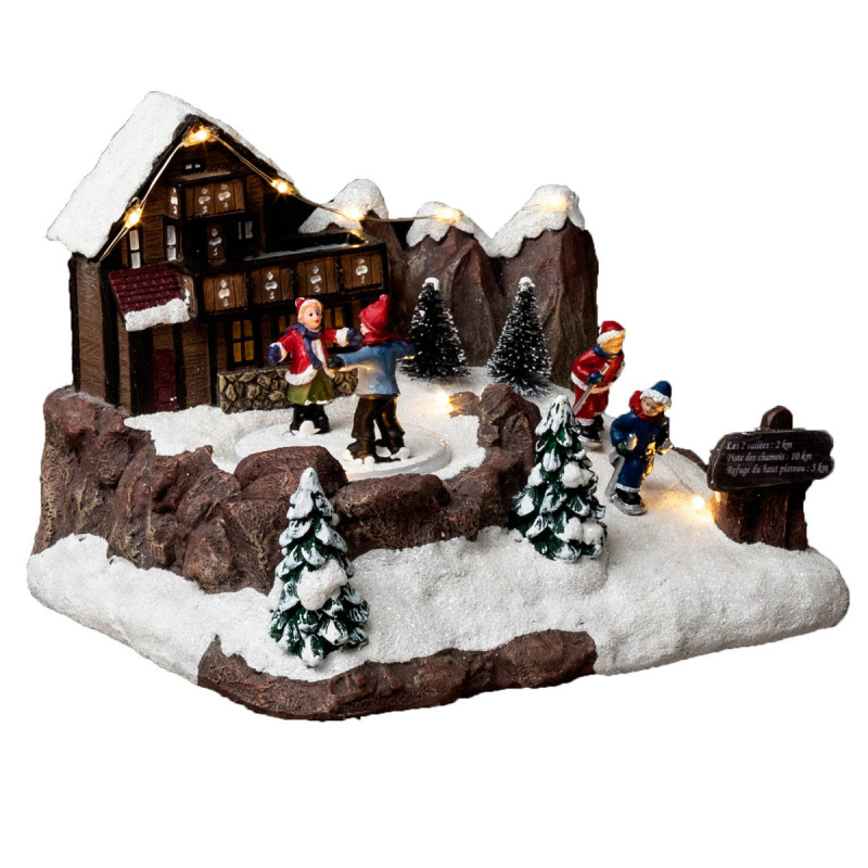 Fééric Lights and Christmas Vánoční betlém Ledové kluziště s LED osvětlením vícebarevná