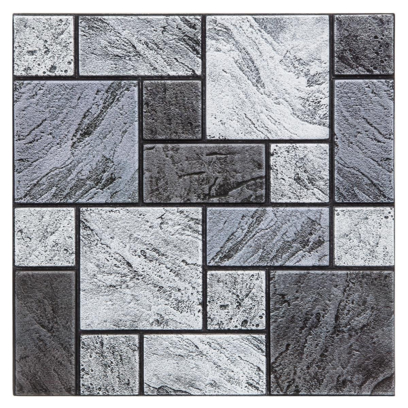 Atmosphera Nástěnné nálepky z PVC, imitace kamene, krásná dekorace do kuchyně – 2ks 20x30 cm 150405B šedá