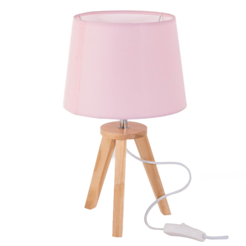 Atmosphera for kids Noční lampa do dětského pokoje nebo ložnice 31 cm růžové dřevo a tkanina 127252A růžová
