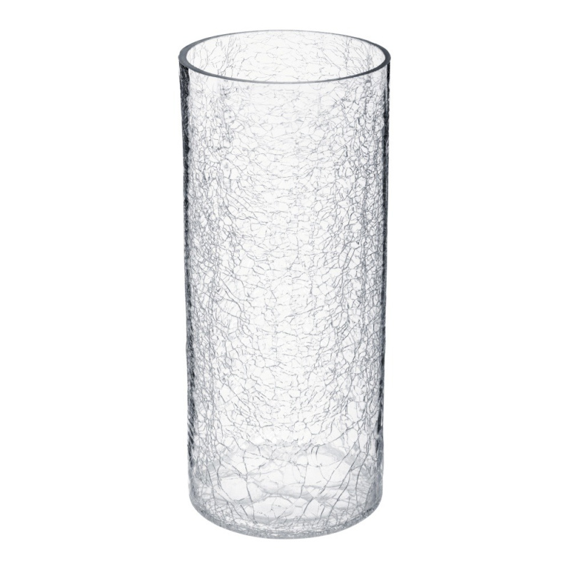 skleněná váza, motiv praskání, Atmosphera créateur d'intérieur, 30 cm transparentní