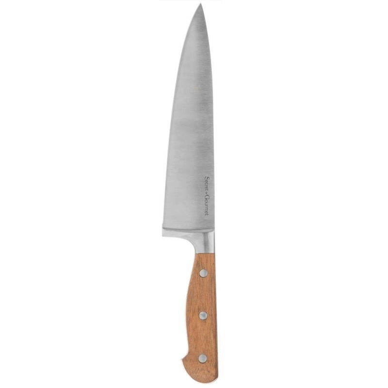 Secret de Gourmet ElegANCI šéfkuchařský nůž, nerezová ocel, 33 cm hnědý