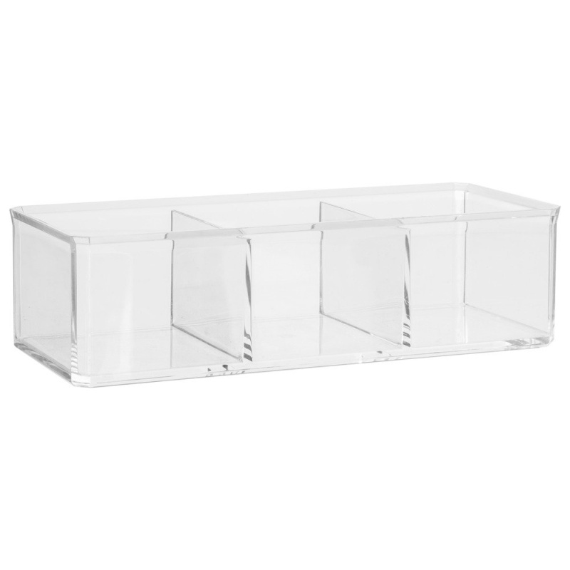 5five Simply Smart Úložný box se 3 přihrádkami, 22,8 x 9,5, 6,3 cm 155907 transparentní