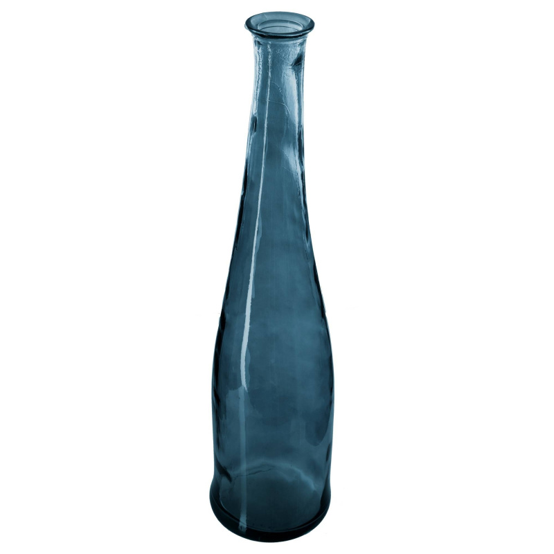 Atmosphera Váza na řezané květiny, skleněná, 80 cm, modrá mořská modrá