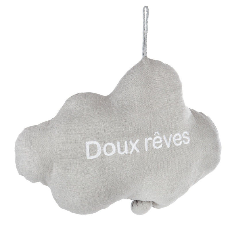 Atmosphera for kids Závěsná hračka pro děti OBLÁČEK, s hudbou, 30 cm, šedá šedá