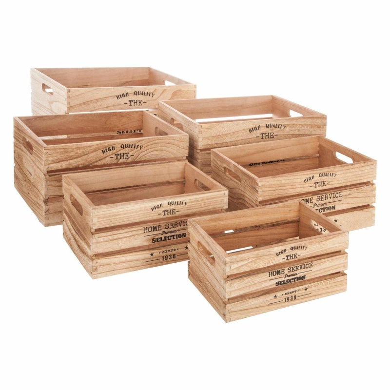 Atmosphera Sada 6ti dekorativních boxů, přírodní materiál 140494 béžová