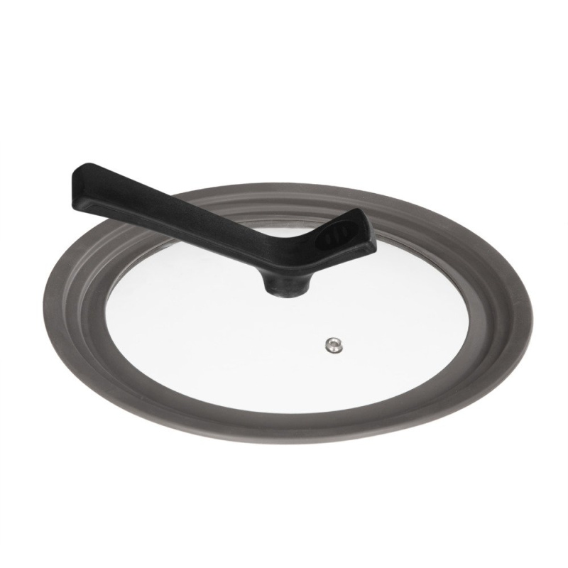 Secret de Gourmet Skleněné víko nádoby s rukojetí, rukojeť, 20-24 cm šedá