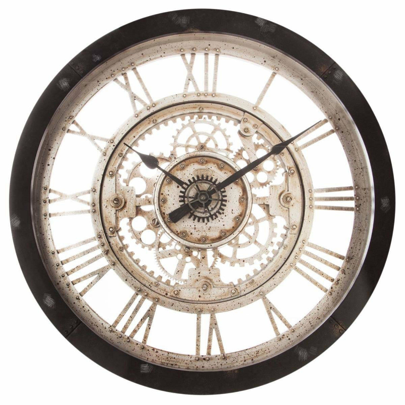 Nástěnné hodiny mechanizmus, průmyslový styl, Atmosphera Créateur d'intérieur O61,5 cm 155104 hnědá