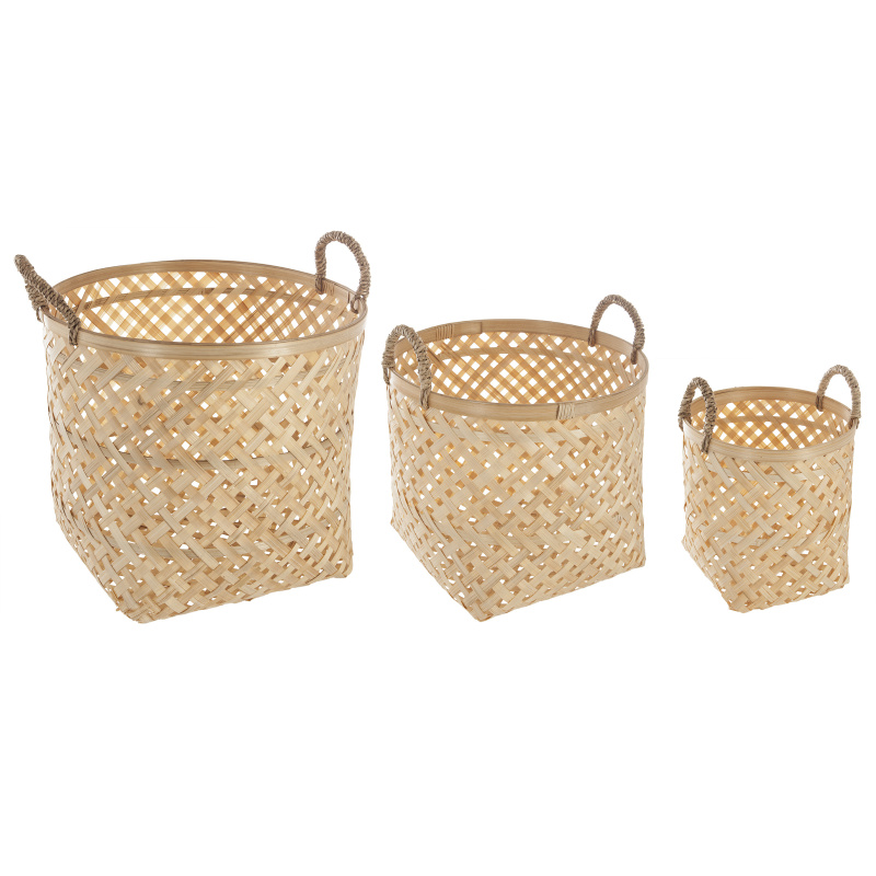 Atmosphera Úložné koše NATURAL, bamusové, 3 kusy v sadě béžová