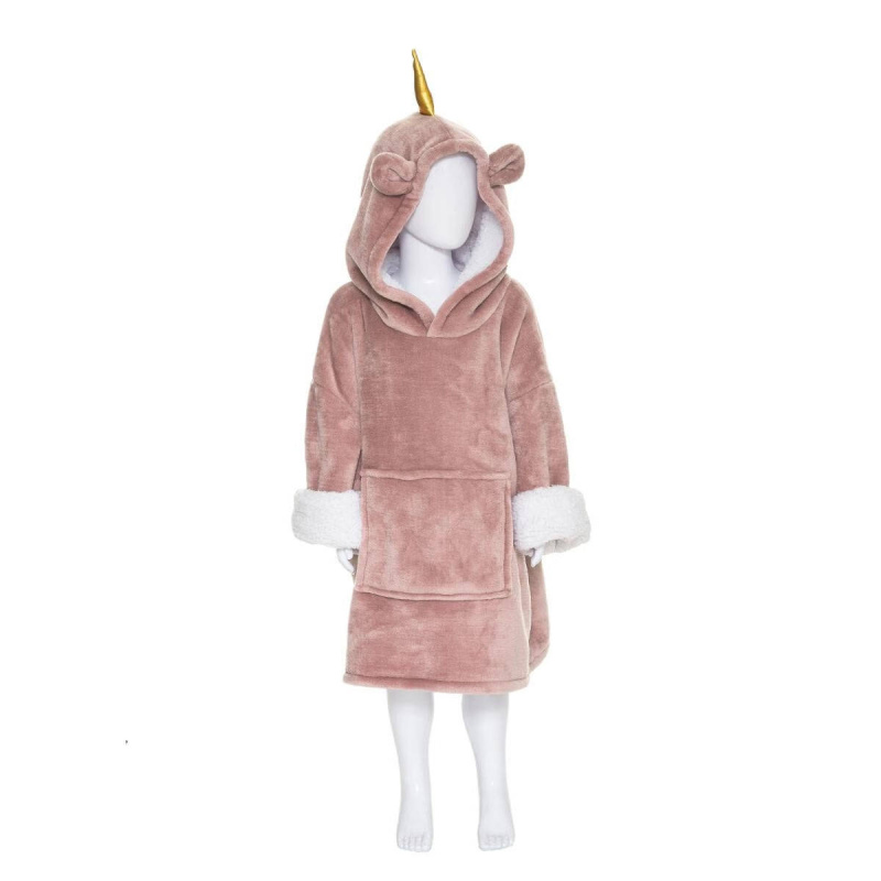 Atmosphera for kids Dětská deka s kapucí, růžová růžová