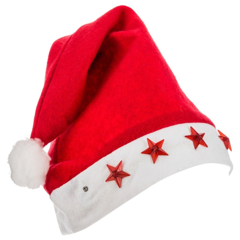 Fééric Lights and Christmas Santa čepice s LED podsvícením pro dospělé červená