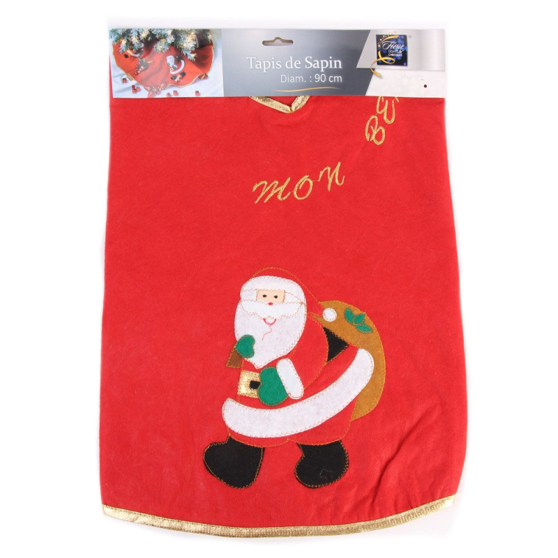 Fééric Lights and Christmas Červený kobereček pod stromeček s Mikulášem červená