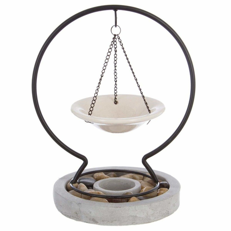 Atmosphera Aroma lampa na vonné svíčky a éterické oleje ve tvaru ohniště, ideální ozdoba interiéru 417712546 šedá